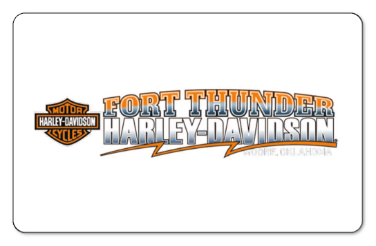 harley davidson fort thunder logo on a white background